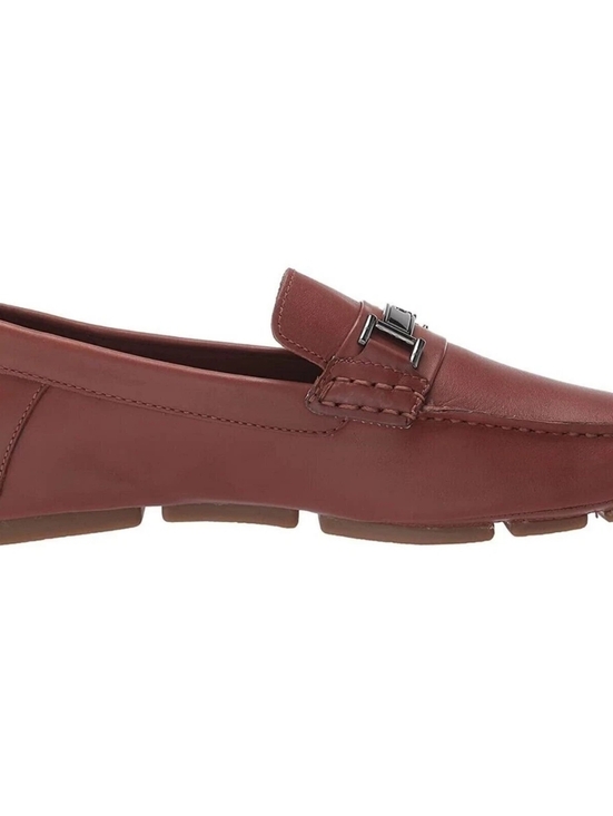 Calvin Klein Men\'s Tan Leather Slip-On Loafers with Silver Bit main image 14